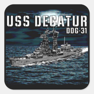 Guided missile destroyer Decatur Square Sticker