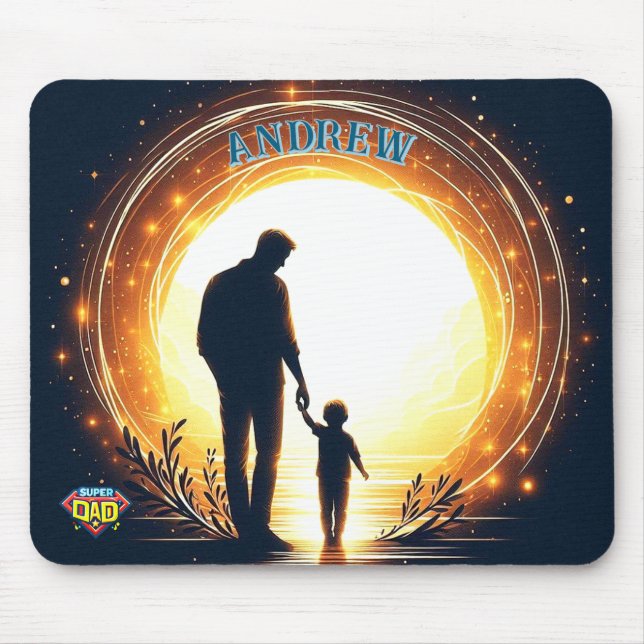Guiding Light – Father & Child Sunset Mousepad (Front)