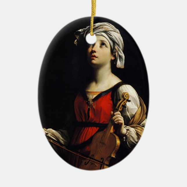 Guido Reni- St Cecilia Ceramic Ornament (Front)