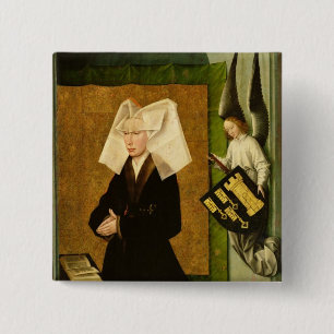 Guigone de Salins, wife of the donor 15 Cm Square Badge