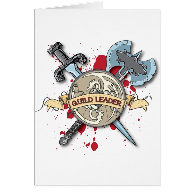 GUILD LEADER Tattoo - Sword, Axe, and Shield (Front)