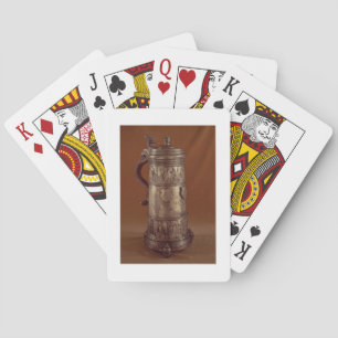 Guild tankard, silvered pewter, 1564 playing cards