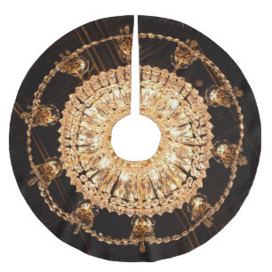Guildhall Elegance: Antique Chandelier View Brushed Polyester Tree Skirt