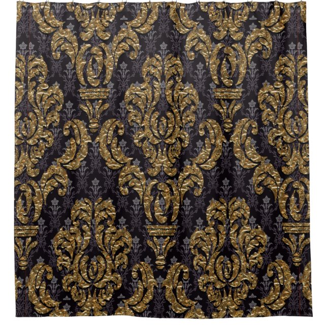 Guildhall Shadow Ultra Chic Damask Shower Curtain (Front)
