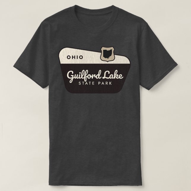 Guilford Lake State Park Ohio Welcome Sign T-Shirt (Design Front)