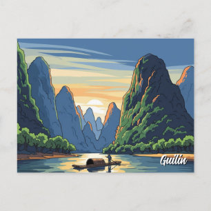 Guilin China Li River Travel Postcard