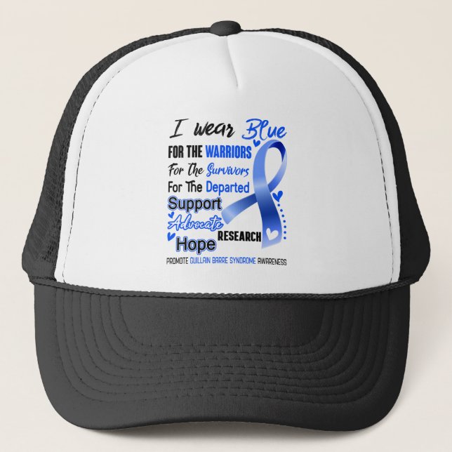 Guillain Barre Syndrome Awareness Month Ribbon Gif Trucker Hat (Front)