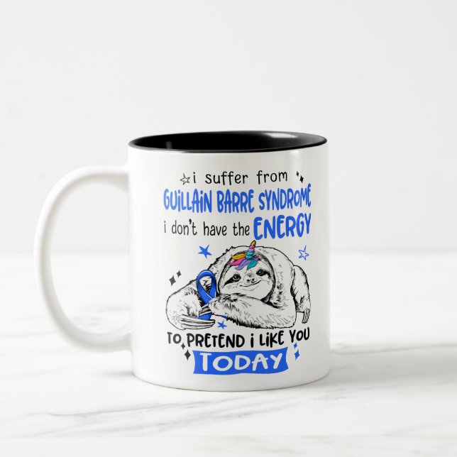 Guillain Barre Syndrome Awareness Month Ribbon Gif Two-Tone Coffee Mug (Left)
