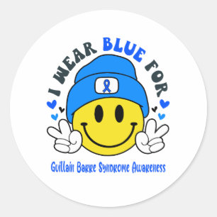 Guillain Barre Syndrome Awareness Ribbon Support   Classic Round Sticker