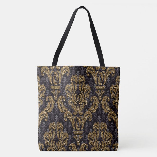 Guilled Hall Damask  Pattern Tote Bag (Front)