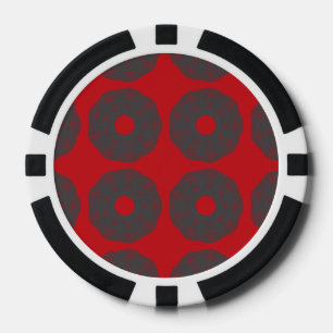 Guilloche Net pattern red Poker Chips