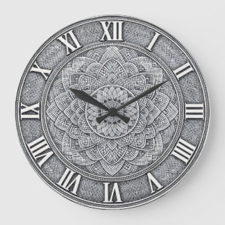 Guilloché Roman Numeral — Luxury Engraved pattern Large Clock