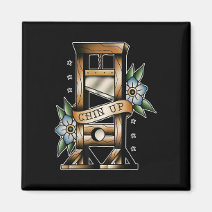 Guillotine Traditional Tattoo Flash Chin Up Mediev Magnet