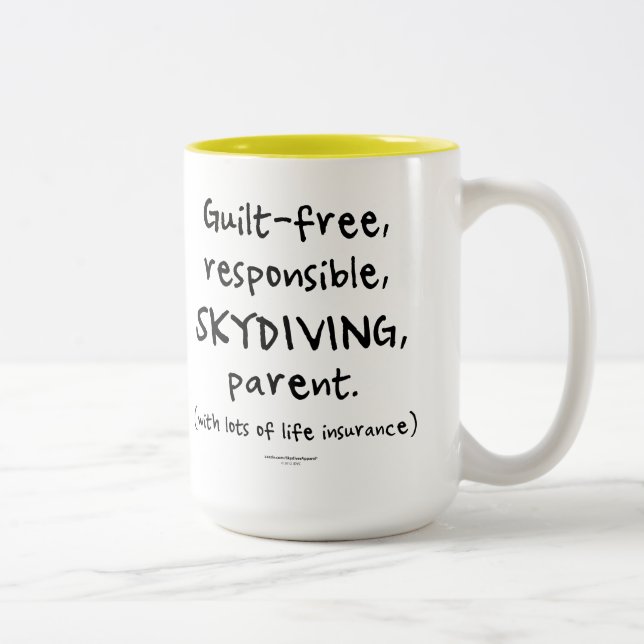 Guilt-free SKYDIVING Parent Two-Tone Coffee Mug (Right)
