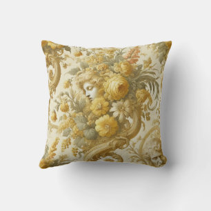 Guilt of Gold – Baroque Floral Pillow