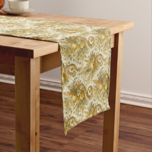 Guilt of Gold – Baroque Floral  Short Table Runner