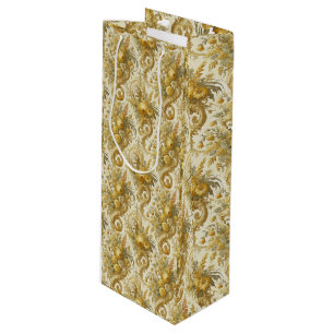 Guilt of Gold – Baroque Floral Wine Gift Bag