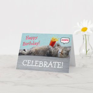 Guilty Cat Funny Birthday Card
