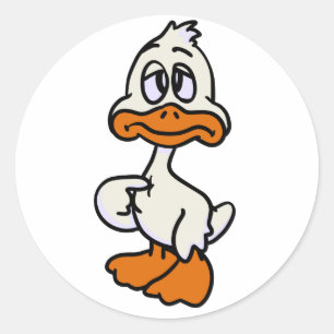 Guilty duck cartoon choose background colour classic round sticker