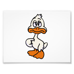Guilty duck cartoon   choose background colour photo print