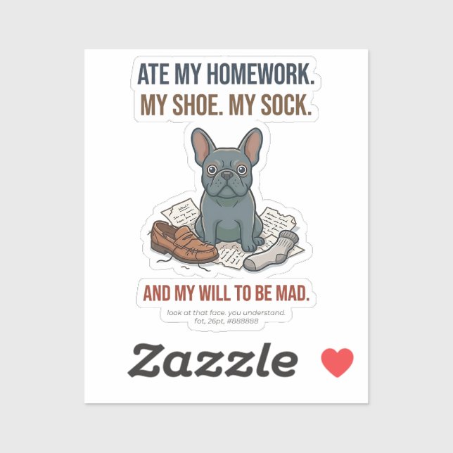 Guilty Frenchie Innocent Face Funny Dog Sticker (Sheet)
