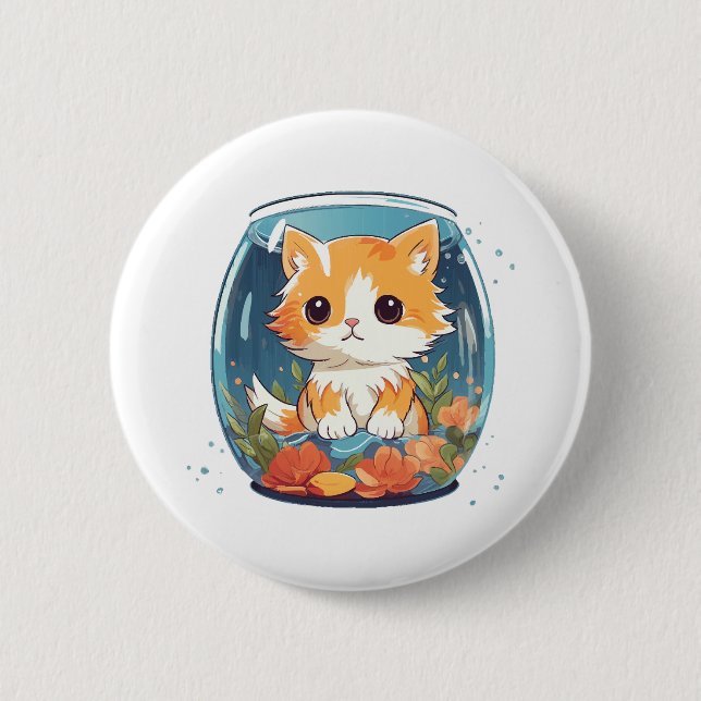 Guilty Kitty 6 Cm Round Badge (Front)