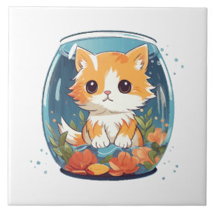 Guilty Kitty Ceramic Tile