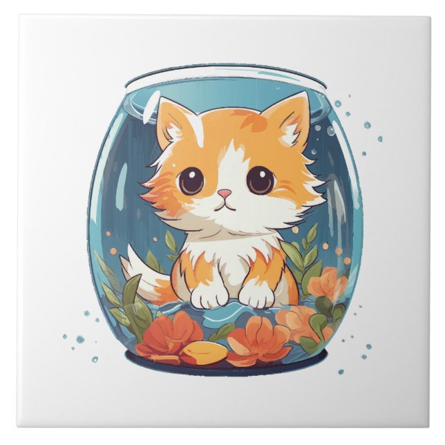 Guilty Kitty Ceramic Tile (Front)