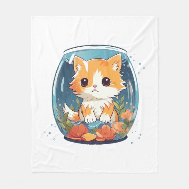 Guilty Kitty Fleece Blanket (Front)