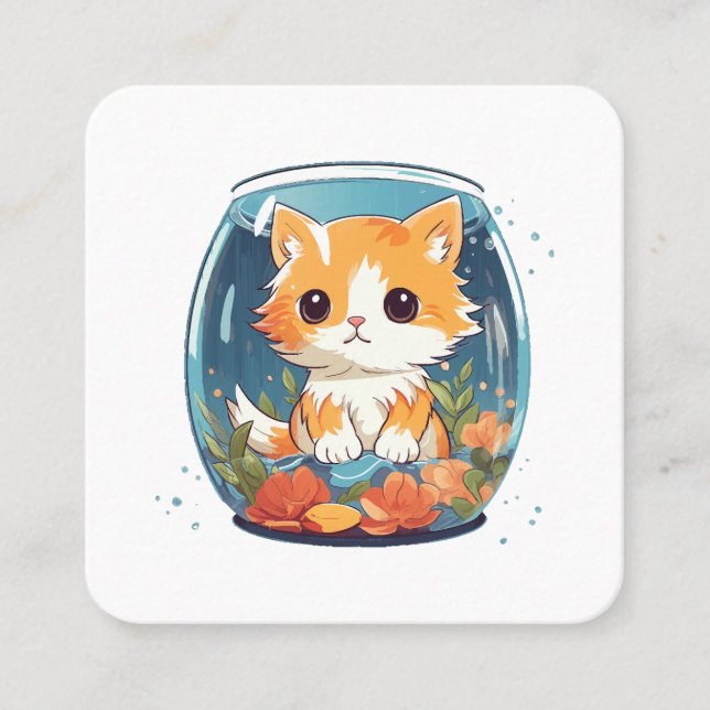 Guilty Kitty Square Business Card (Front)