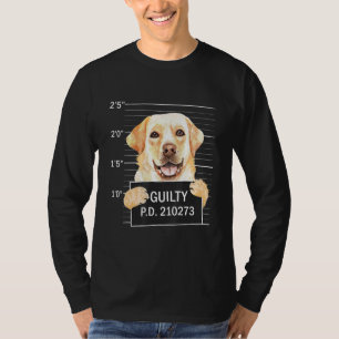 Guilty - Mugshot Black Labrador Retriever Dog Trai T-Shirt