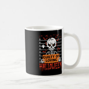 Guilty Of Loving Halloween Funny Skeleton Mugshot Coffee Mug