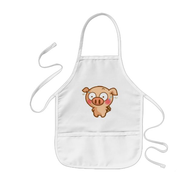 Guilty Piggy In Headlights Kids Apron (Front)