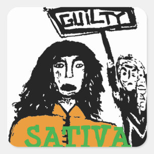 GUILTY SATIVA SQUARE STICKER