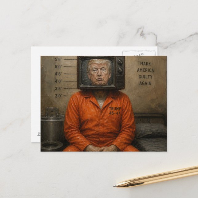 Guilty Trump Sits in Jail  Postcard (Front/Back In Situ)