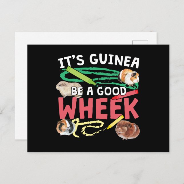 Guinea Be a Good Wheek -Guinea Pig Pun Postcard (Front/Back)