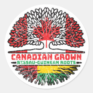 Guinea-Bissau Bissau-Guinean Canadian Canada Tree Classic Round Sticker
