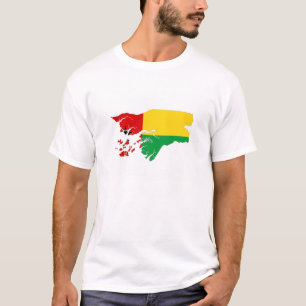guinea bissau country flag map shape silhouette T-Shirt