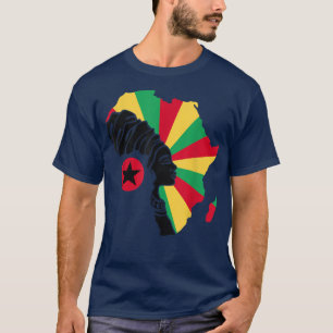 Guinea Bissau Flag Africa Map Ethnic Heritage Blac T-Shirt