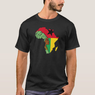 Guinea Bissau Flag Africa Map Ethnic Heritage Blac T-Shirt