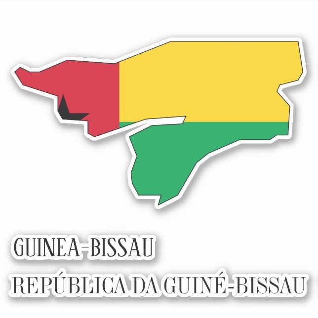 Guinea-Bissau Flag Charming Patriotic Map (Front)