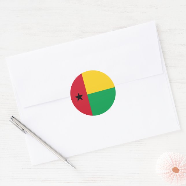 Guinea-Bissau flag Classic Round Sticker (Envelope)