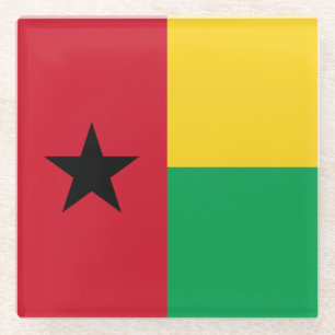 Guinea Bissau Flag Glass Coaster