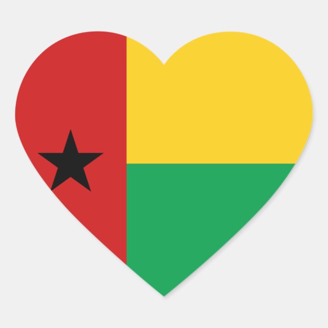 Guinea-Bissau Flag Heart Sticker (Front)