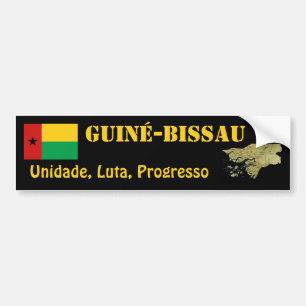 Guinea-Bissau Flag + Map Bumper Sticker