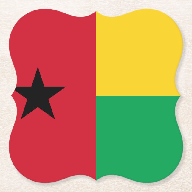 Guinea-Bissau Flag Paper Coaster (Front)