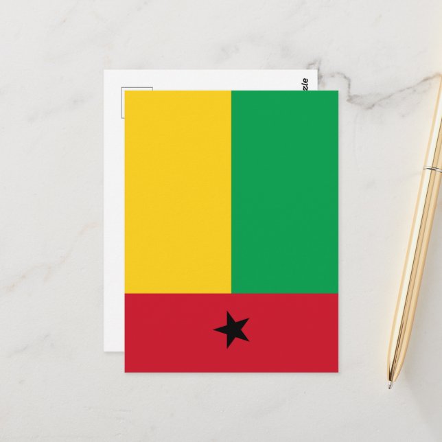 Guinea-Bissau flag Postcard (Front/Back In Situ)
