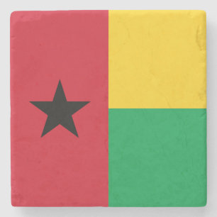 Guinea Bissau Flag Stone Coaster