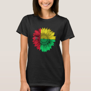 Guinea Bissau Flag Sunflower Guinea Bissauan Roots T-Shirt