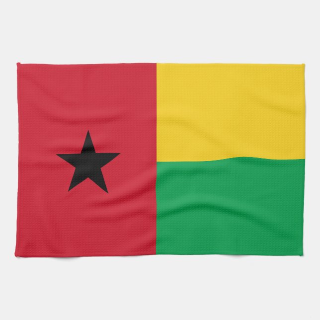 Guinea Bissau Flag Tea Towel (Horizontal)
